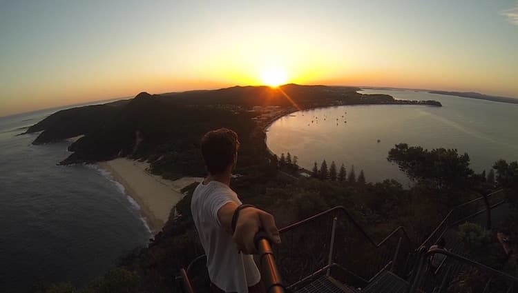 Sunset at Port Stephens, Australia, on Marco's first long trip away from home